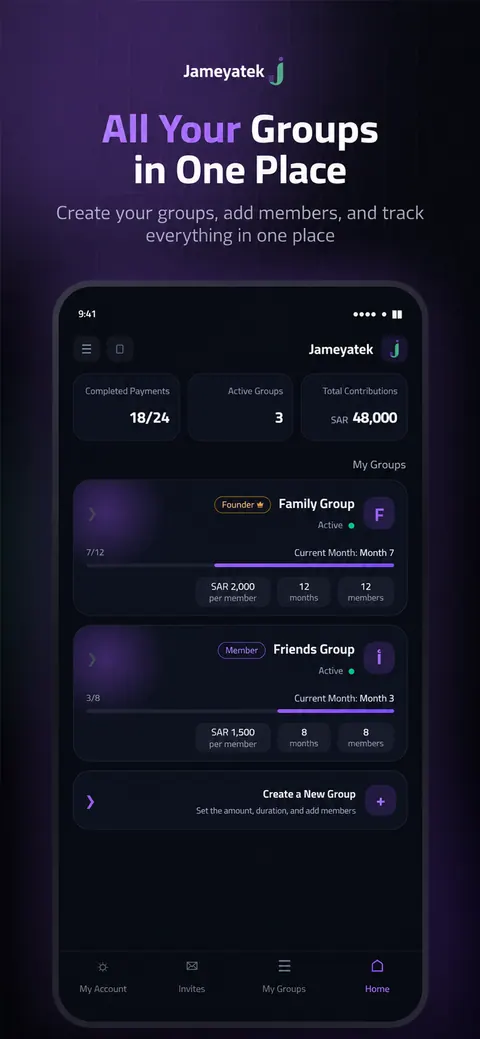 Jameyatek mobile app interface