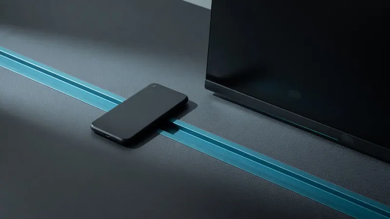 Two dark objects sharing one teal channel — a Supabase mobile backend under the phone and the admin.